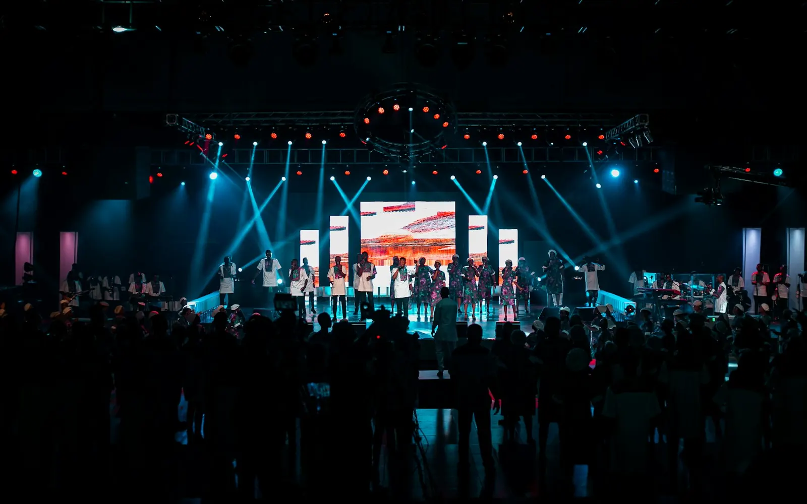 Stage show with lighting at a corporate event